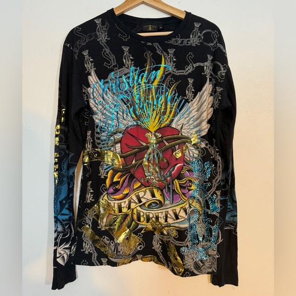 Christian Audigier Long Sleeve Graphic Shirt – Size M - Picture 2 of 5